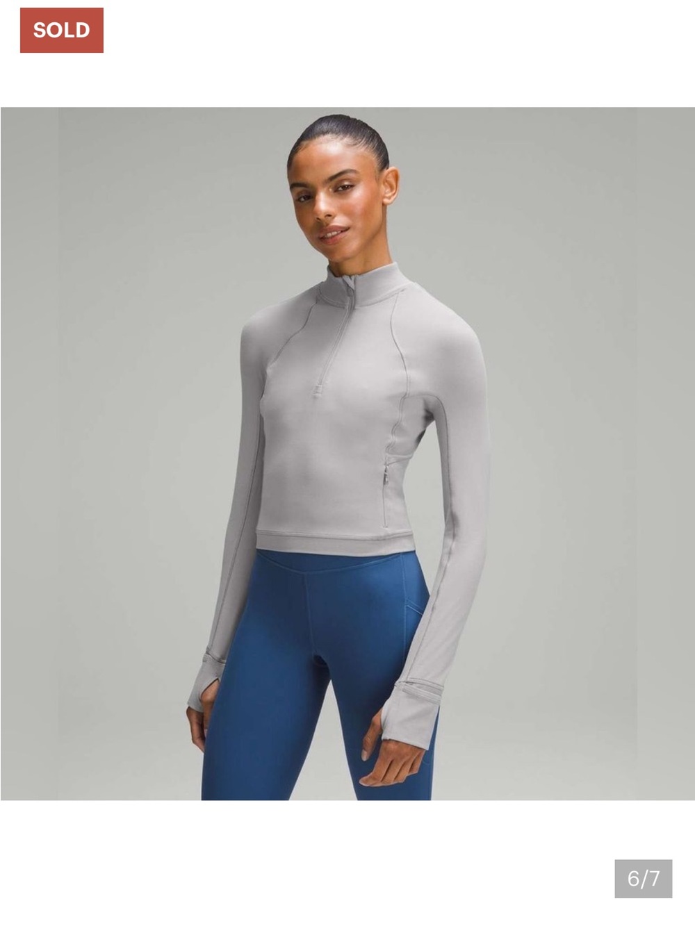 lululemon athletica It's Rulu Run Cropped Half-Zip Rhino Grey